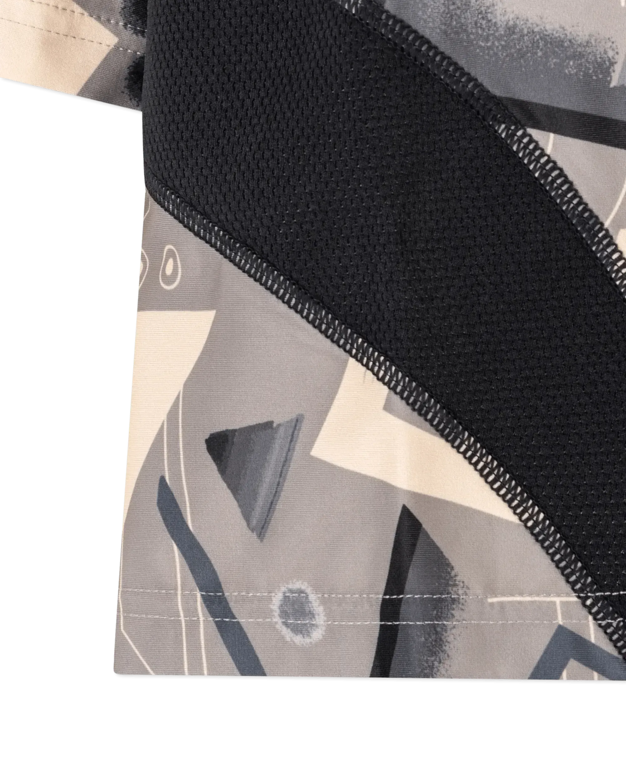 Geometric Print Cropped Lycra T-Shirt
