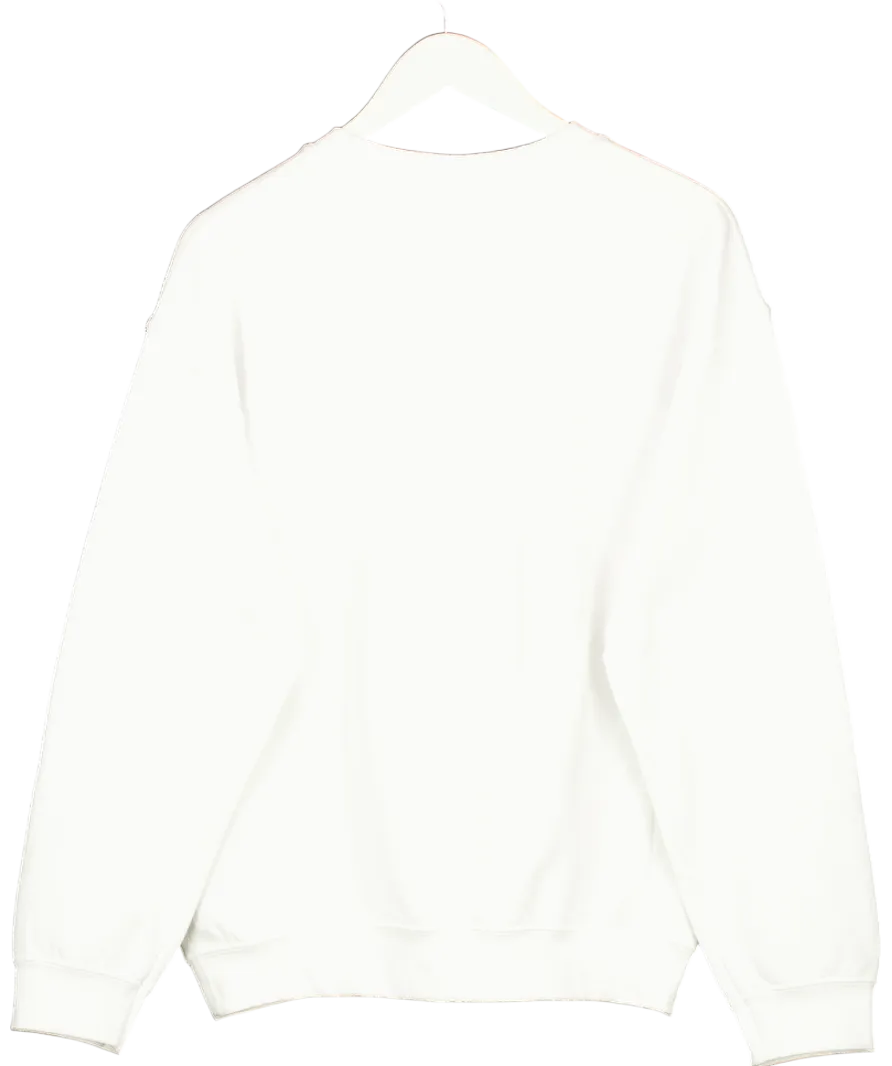 Gildan White Sweatshirt With Superorganism Graphic UK M