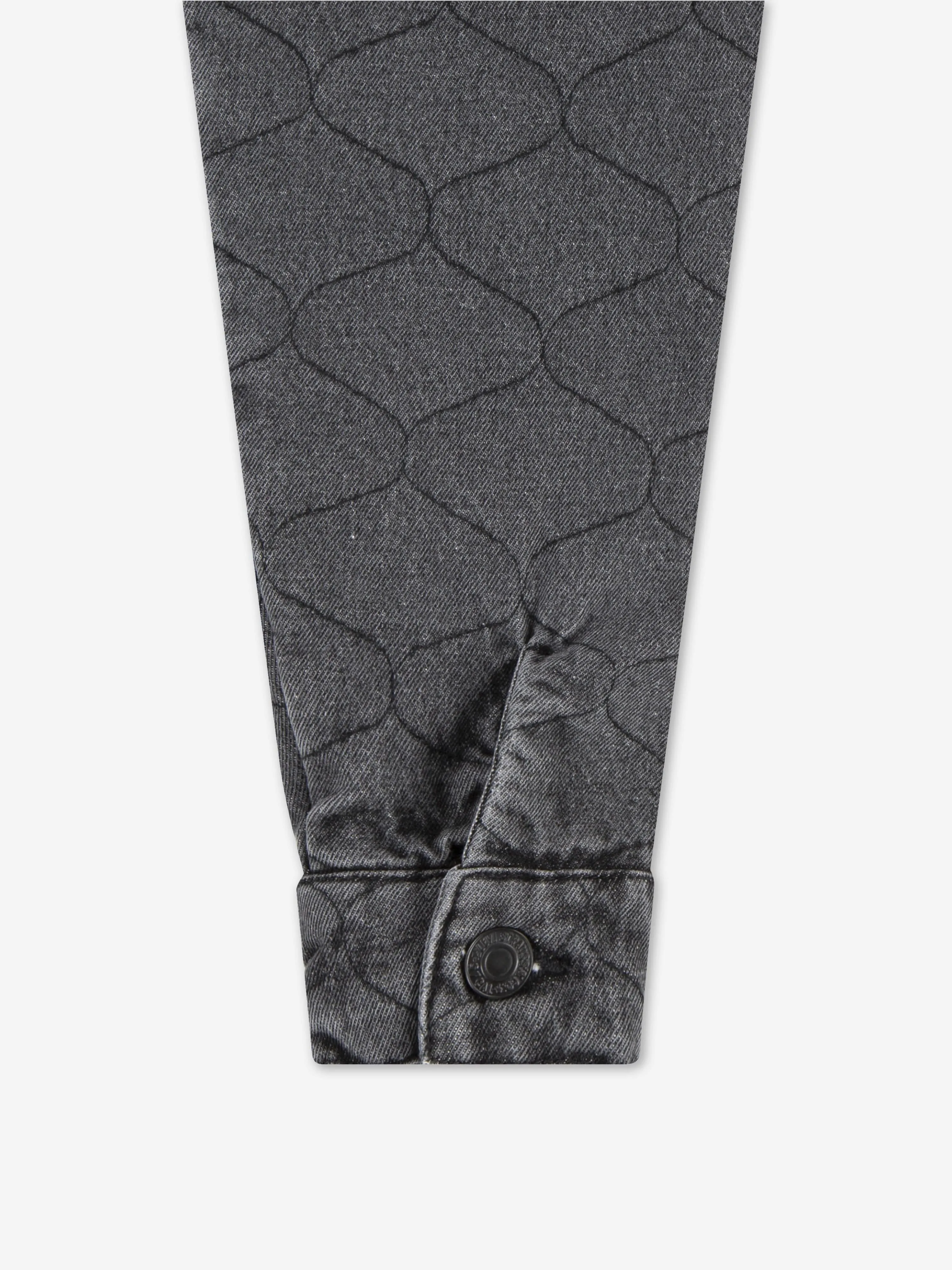 Girls Quilted Trucker Jacket in Black