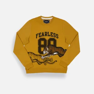 Graphic Wraparound Crewneck Sweatshirt - Tawny Olive / Fearless
