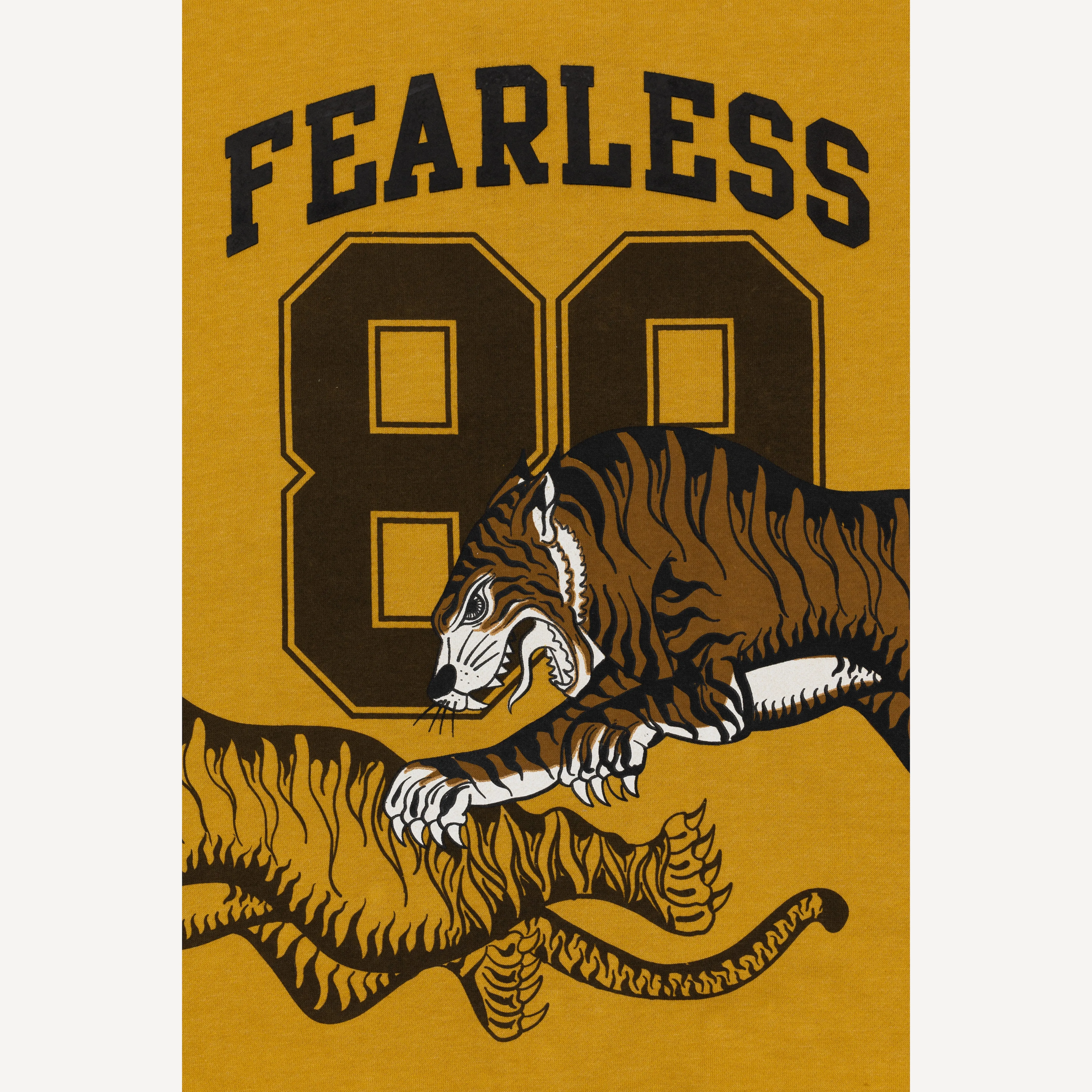 Graphic Wraparound Crewneck Sweatshirt - Tawny Olive / Fearless