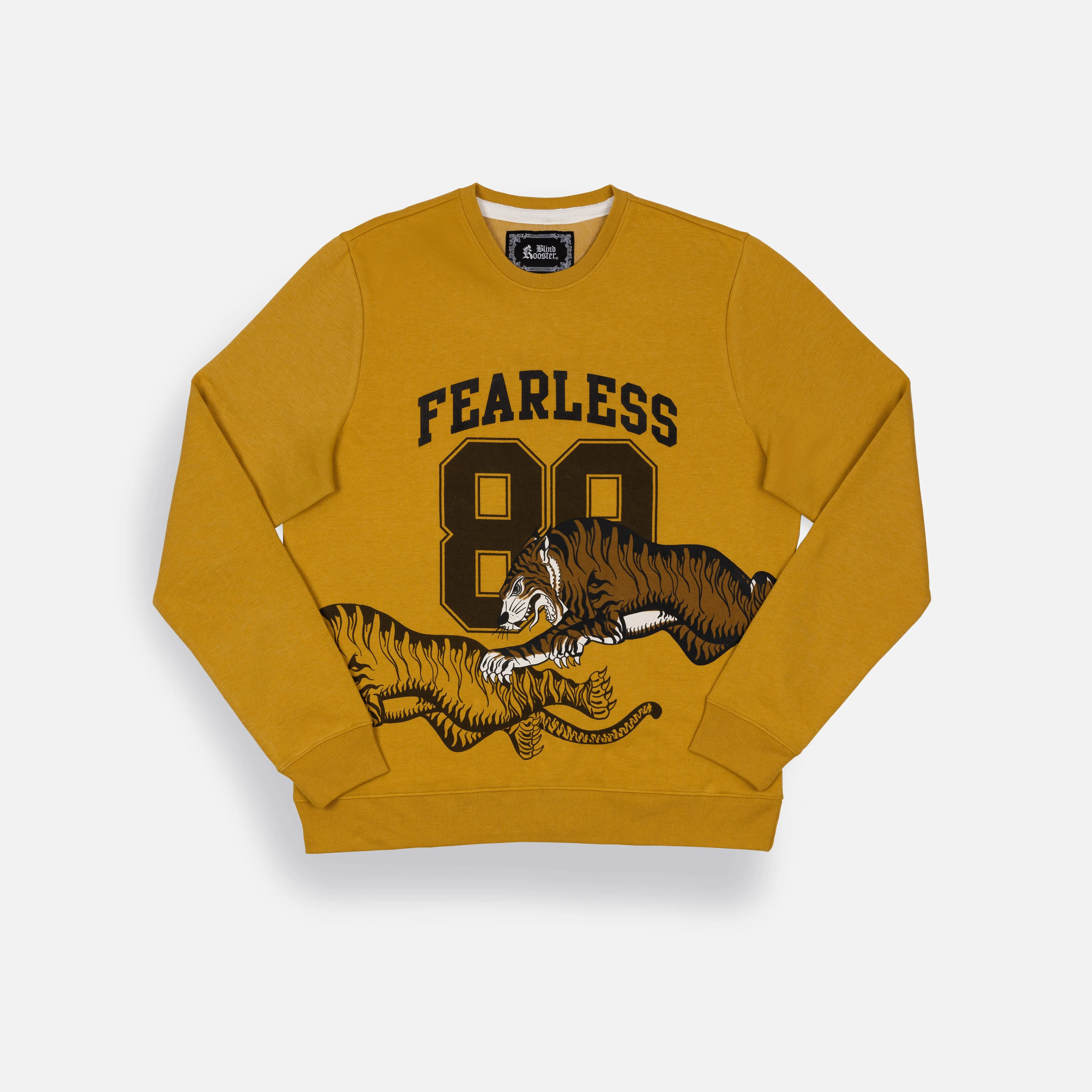 Graphic Wraparound Crewneck Sweatshirt - Tawny Olive / Fearless