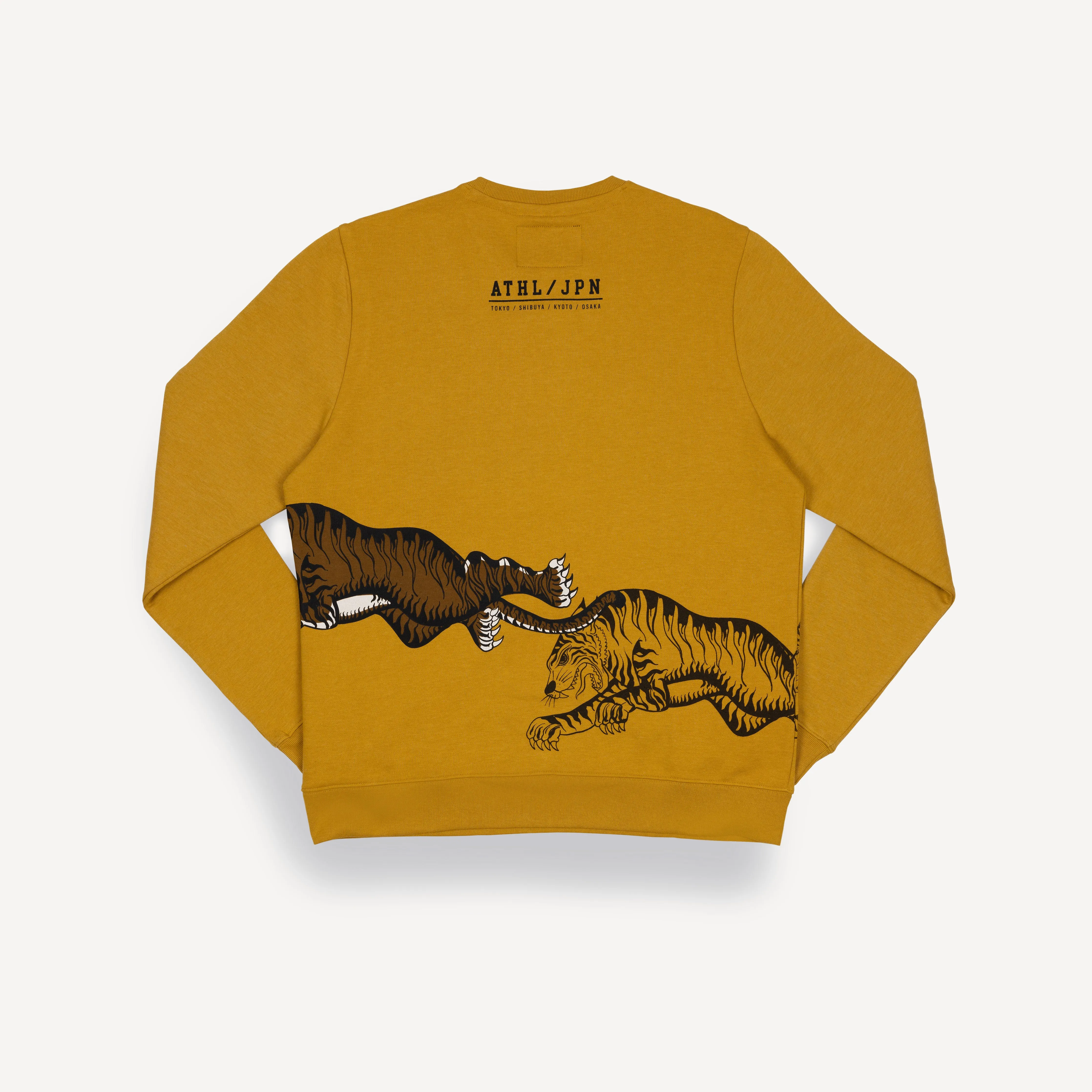 Graphic Wraparound Crewneck Sweatshirt - Tawny Olive / Fearless