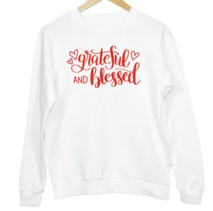 Grateful and Blessed Hearts Graphic Sweatshirt