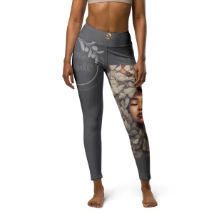 Gray Chaitanya Abara "Become Yourself" Inspirational Women's Leggings