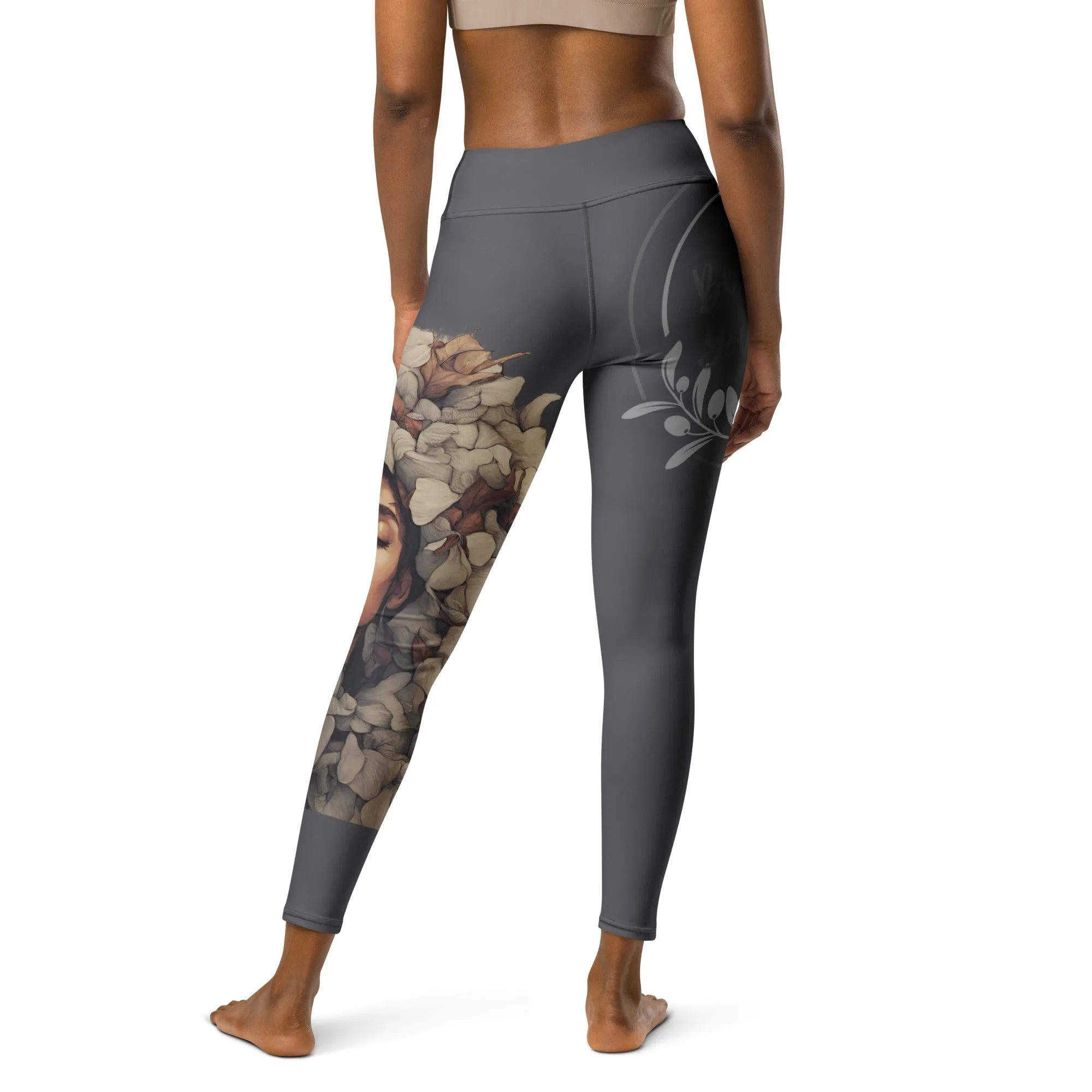 Gray Chaitanya Abara "Become Yourself" Inspirational Women's Leggings