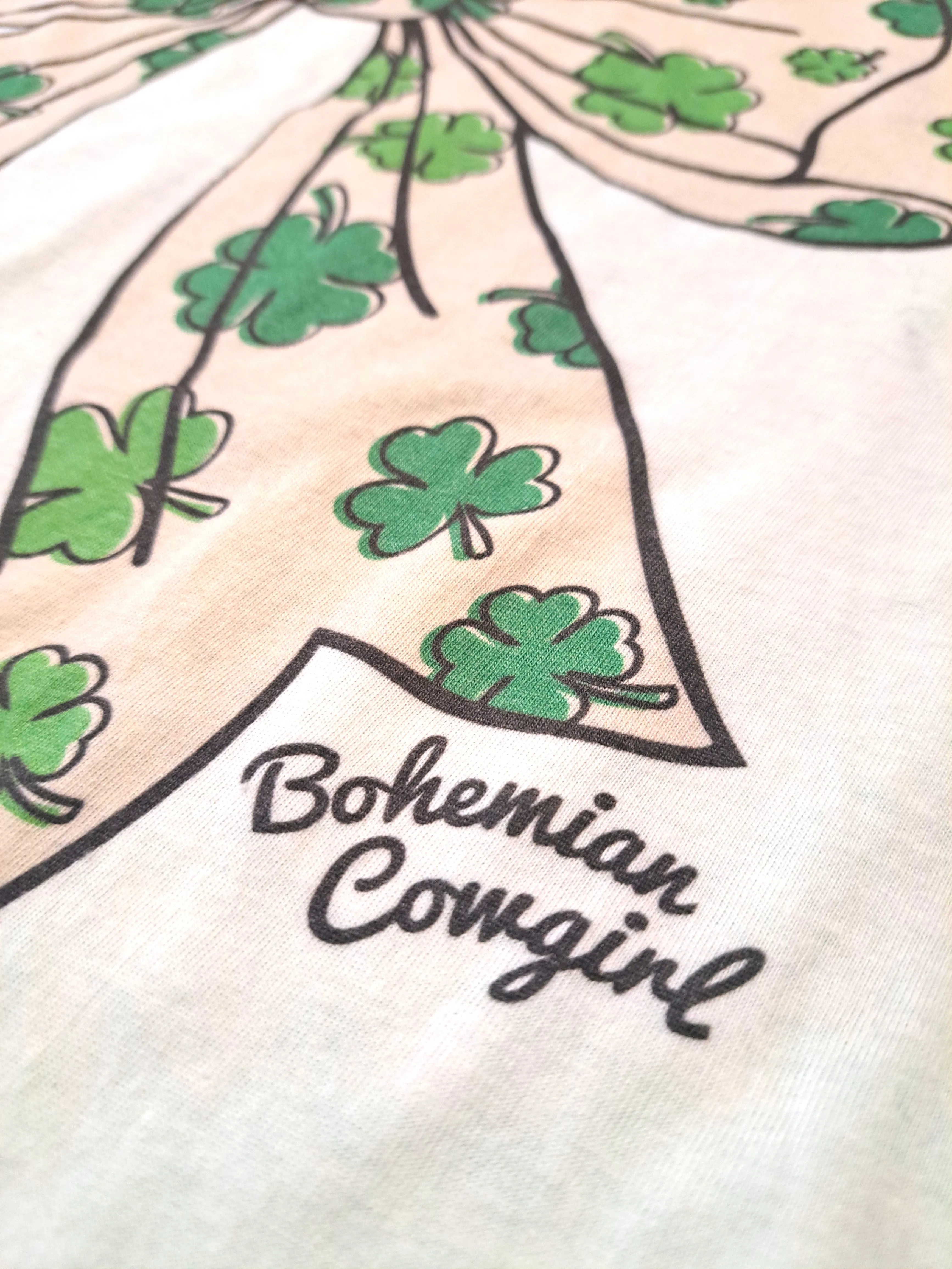 Green Lucky Clovers Bow T-Shirt - WS