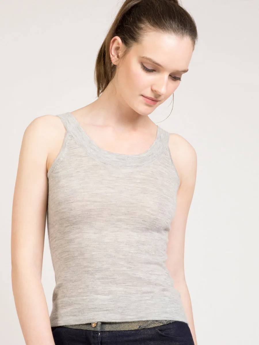 Grey 100% Cashmere Tank Top