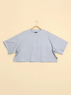 Grey Cropped T-shirt Dames FW25
