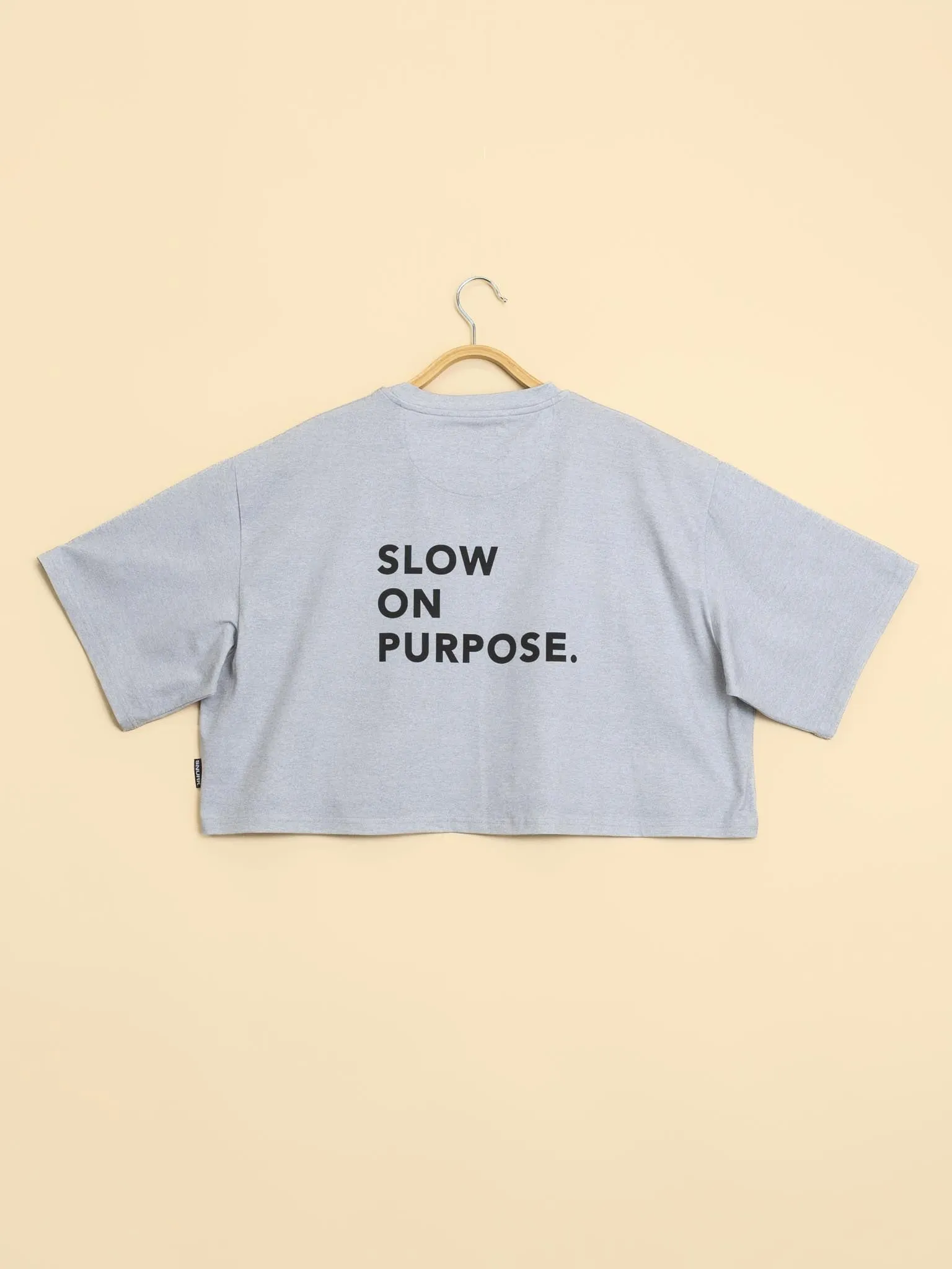 Grey Cropped T-shirt Dames FW25