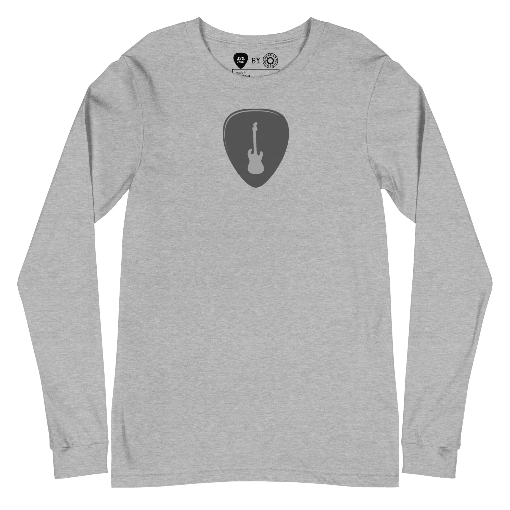 Guitar Pick in Heather Grey Long Sleeve Tee