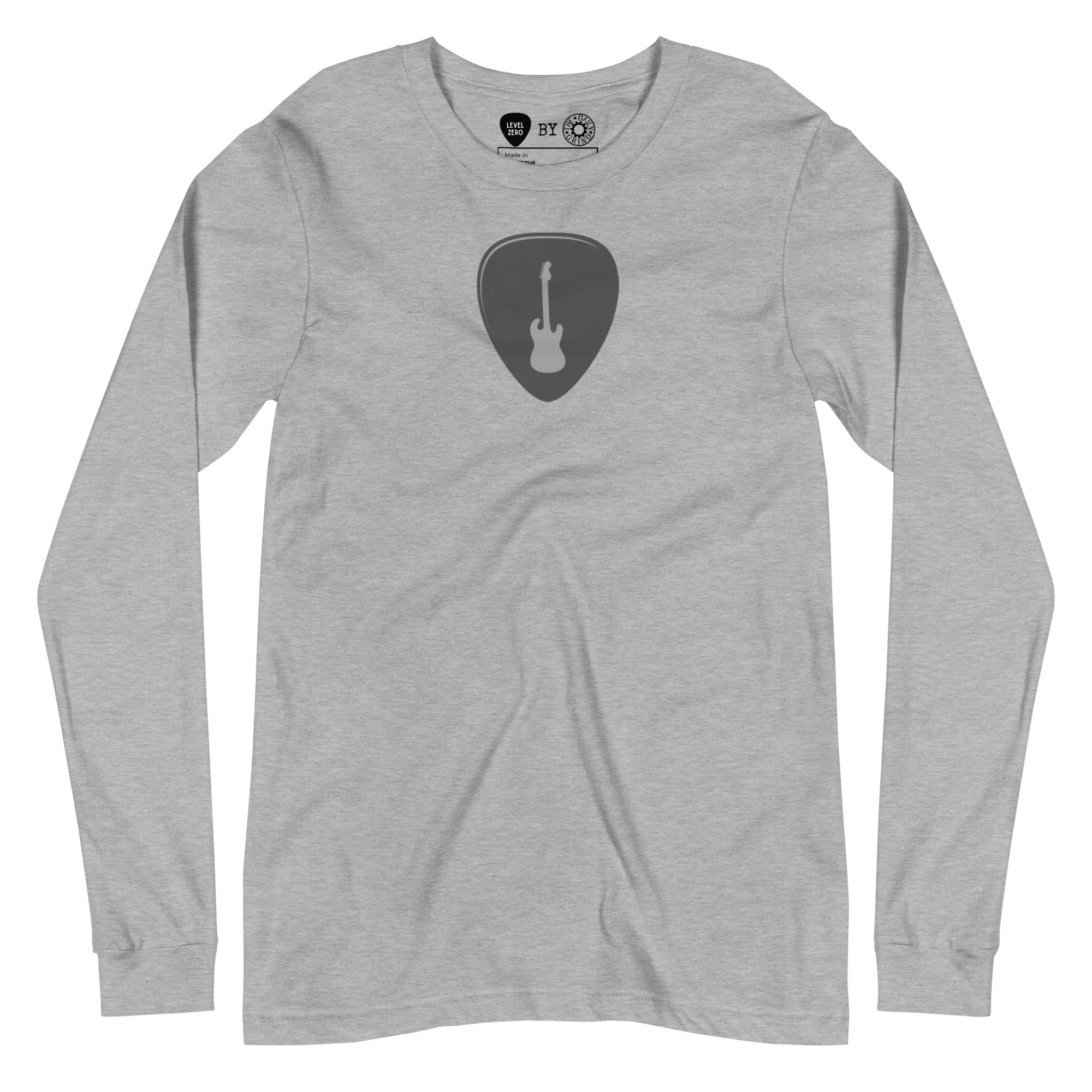 Guitar Pick in Heather Grey Long Sleeve Tee