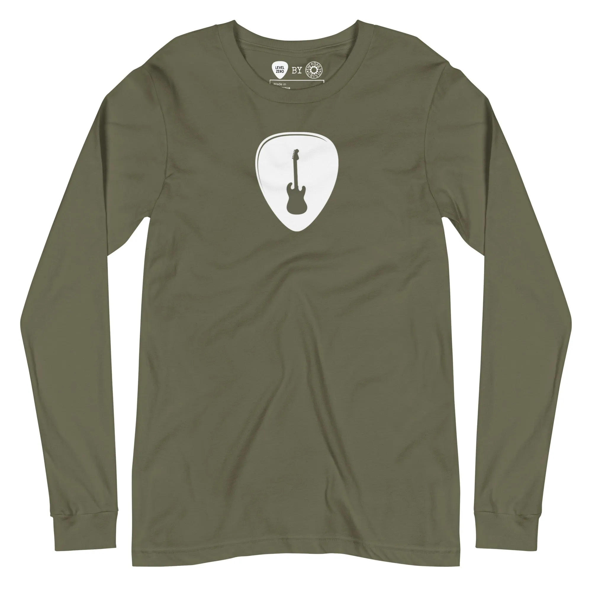 Guitar Pick in Military Green Long Sleeve Tee