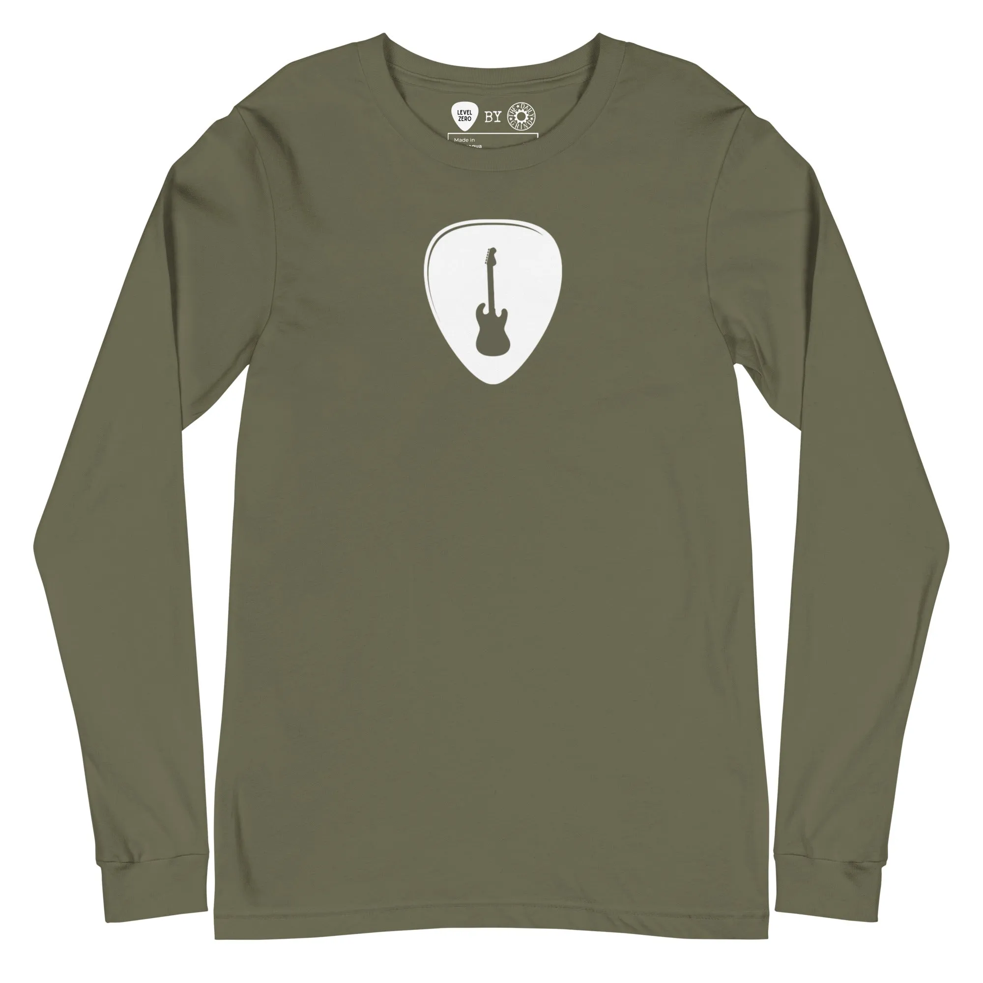 Guitar Pick in Military Green Long Sleeve Tee