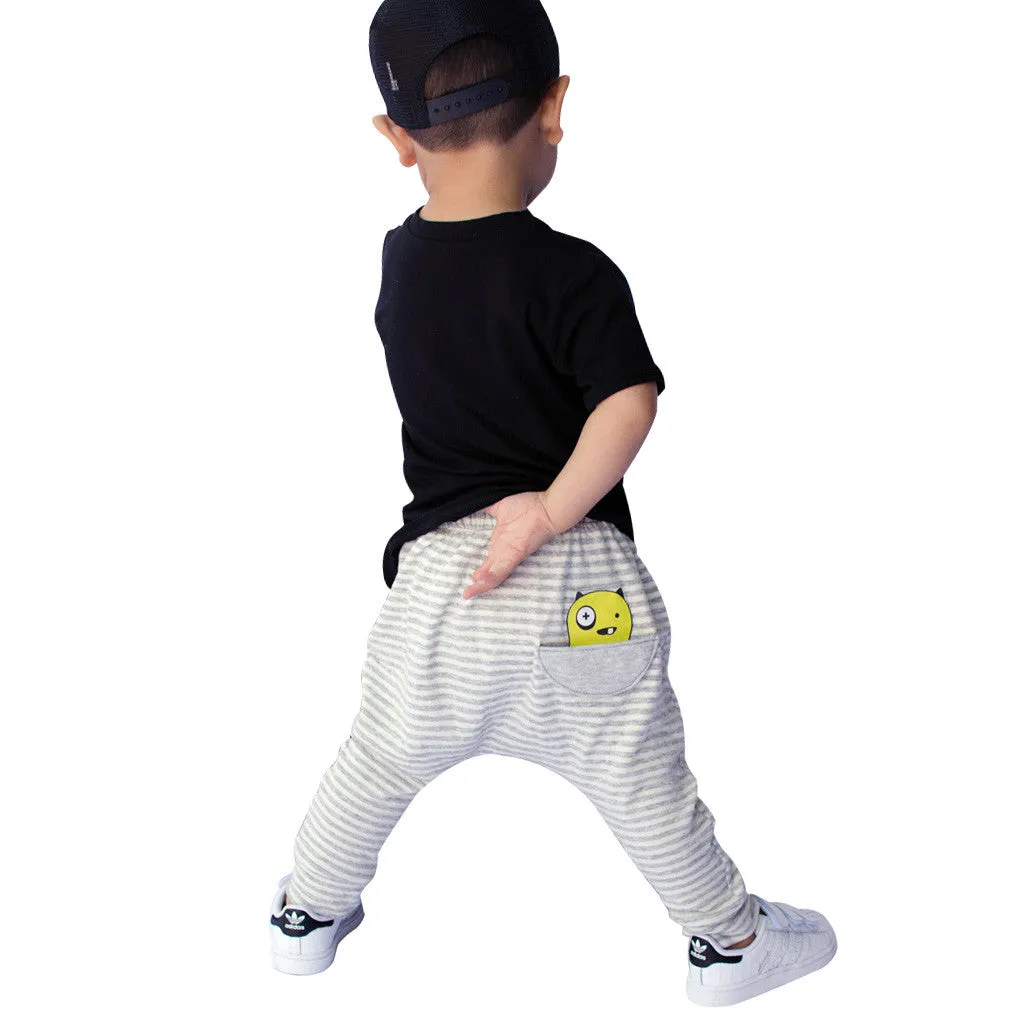 Hammer Pants - Grey Stripes | White