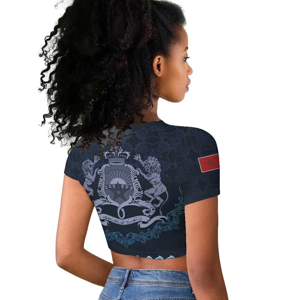 Happy Eid Al-Adha Raglan Cropped T shirt Morocco Mubarak LT15