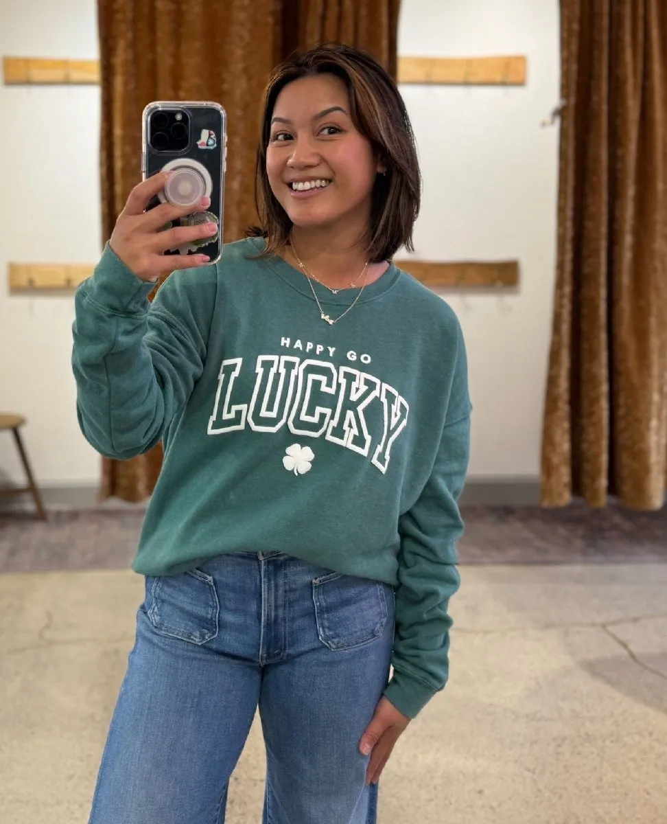 Happy Go Lucky Sweatshirt Mineral Green