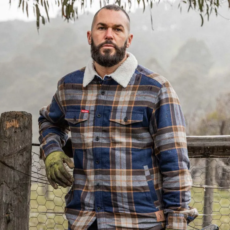 Hard Yakka Men's Heritage Trucker Sherpa Jacket - Woodlands