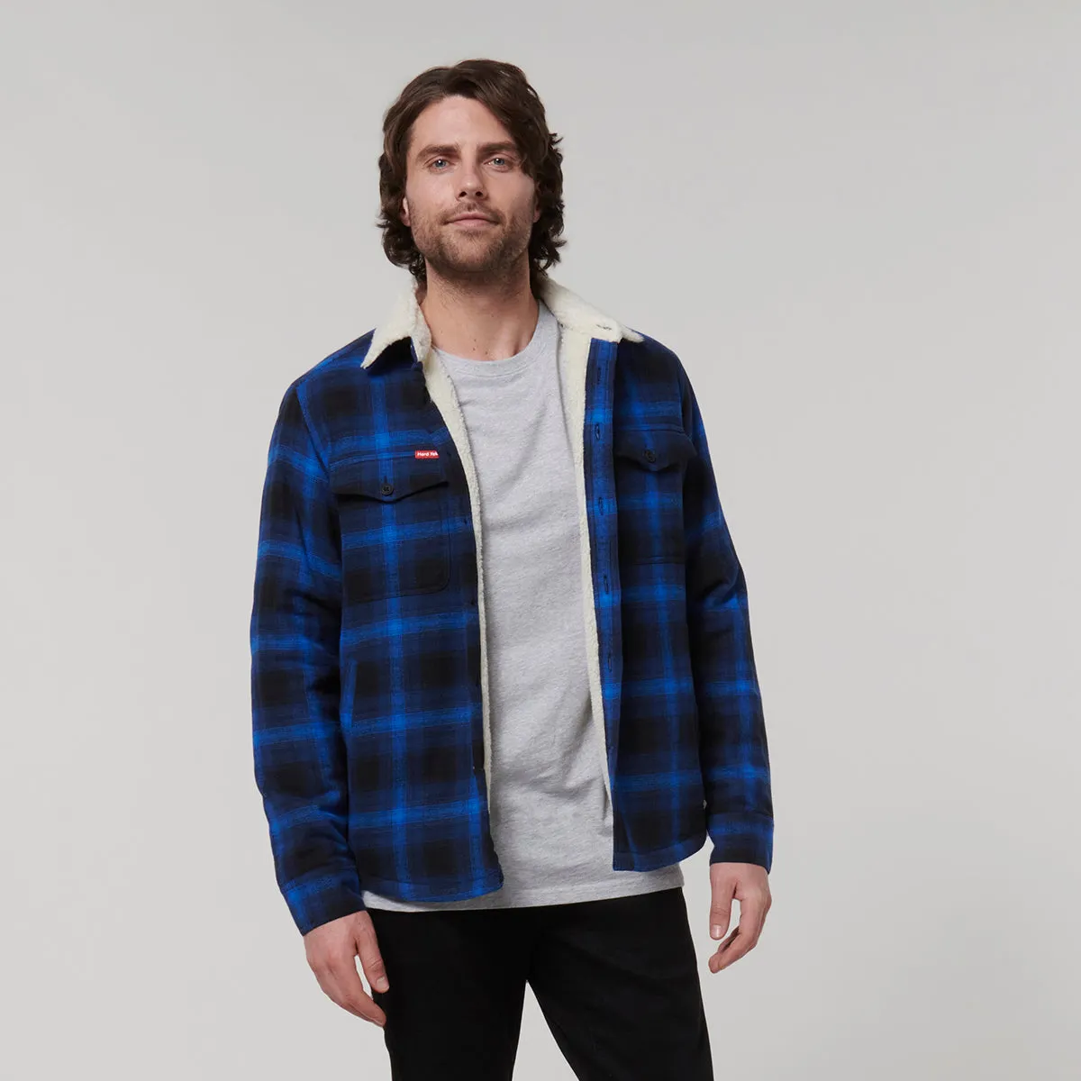 Hard Yakka Men's Sherpa Trucker Jacket - Blue Knight