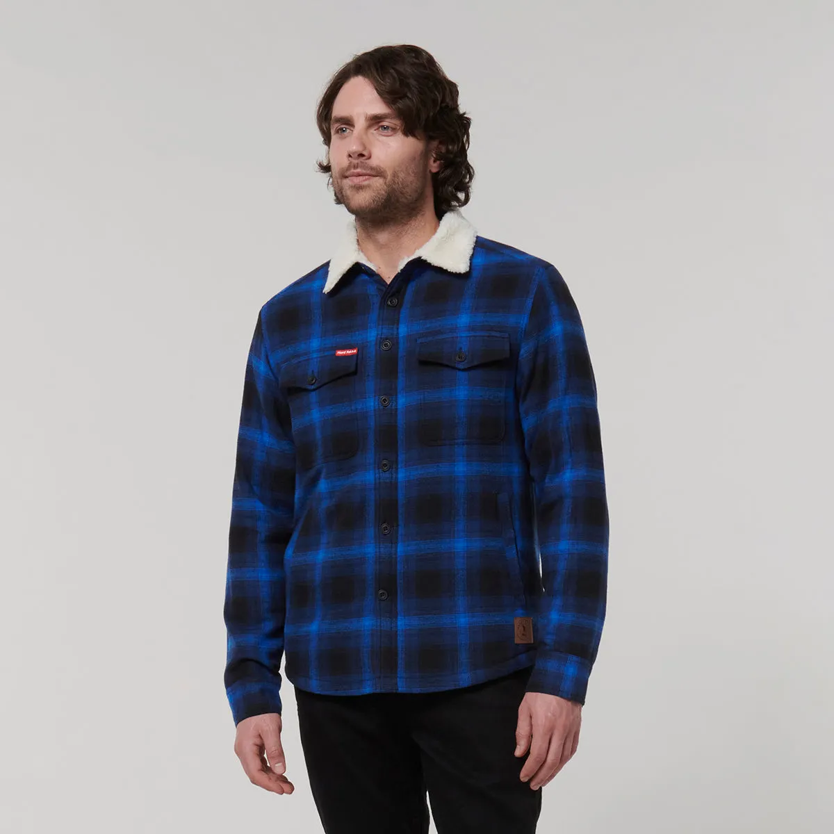Hard Yakka Men's Sherpa Trucker Jacket - Blue Knight