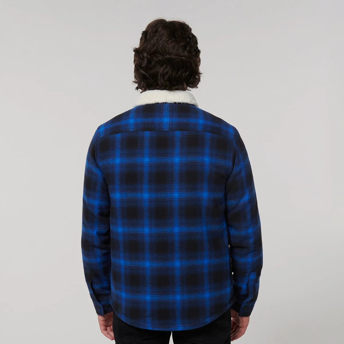 Hard Yakka Men's Sherpa Trucker Jacket - Blue Knight