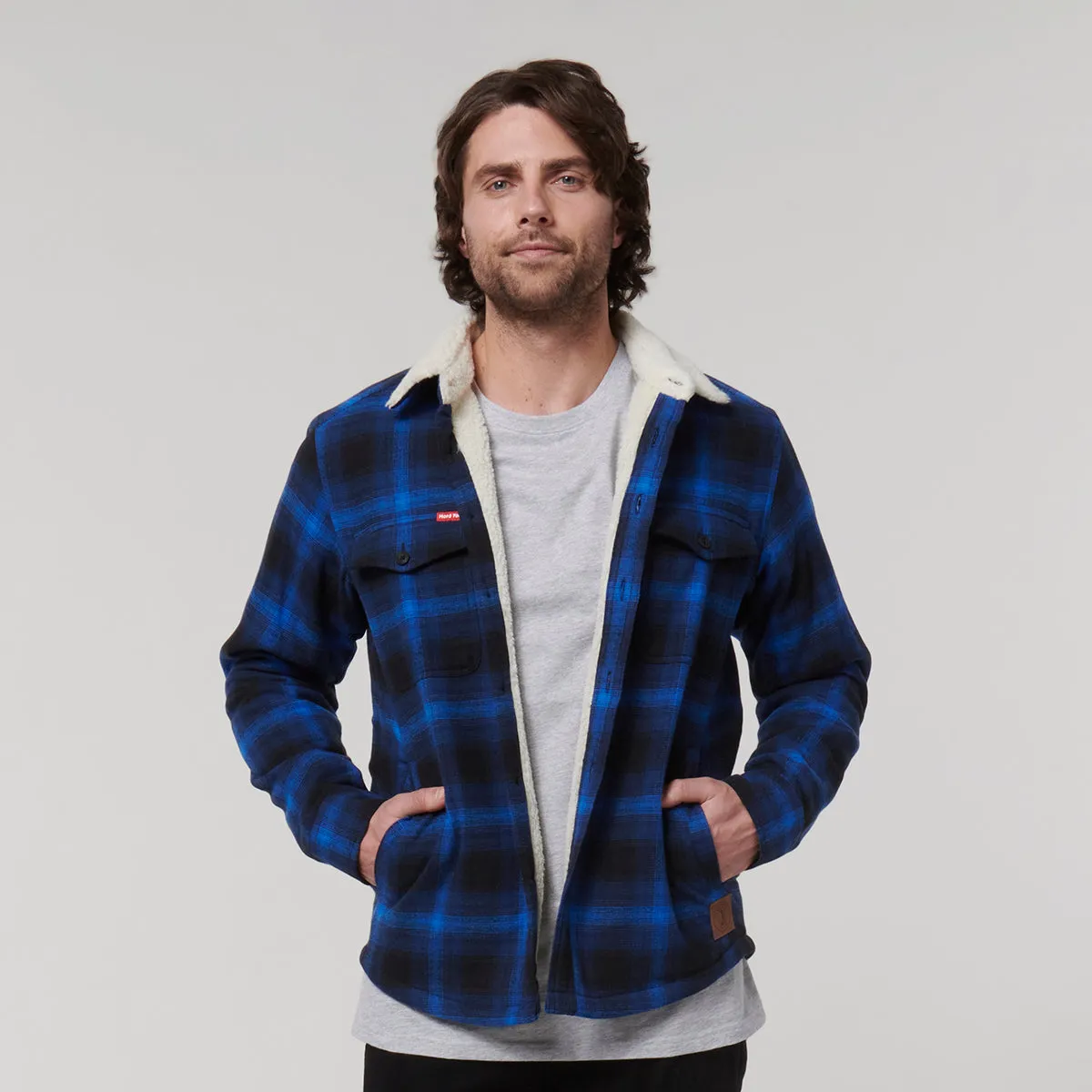 Hard Yakka Men's Sherpa Trucker Jacket - Blue Knight