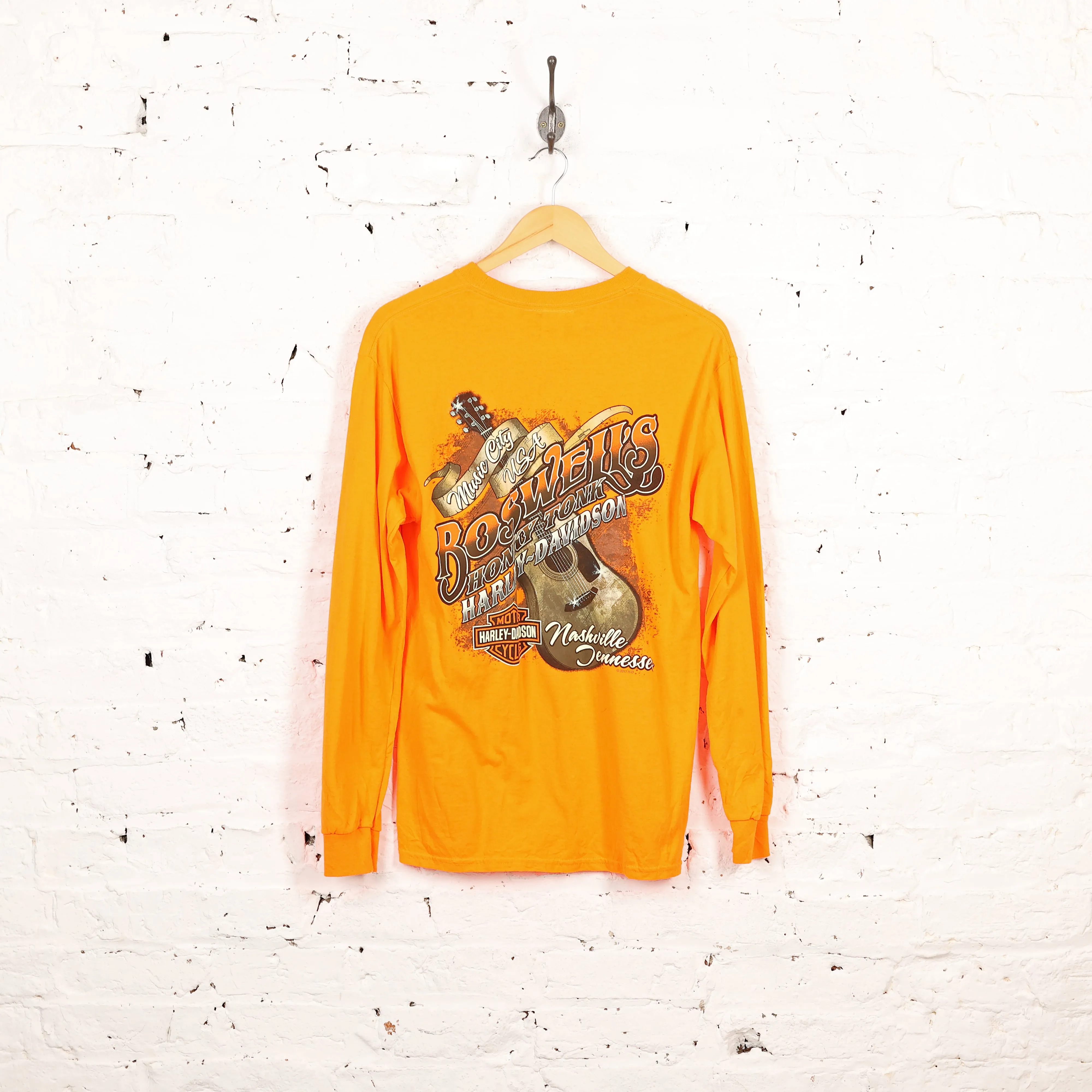 Harley Davidson Long Sleeve T Shirt - Orange - M