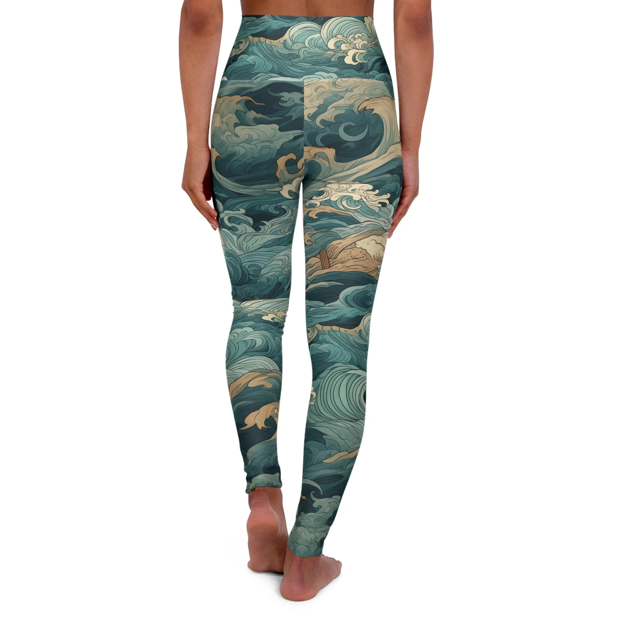 High Waisted Leggings - Elric Belmont Anime Ocean