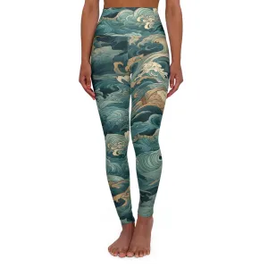 High Waisted Leggings - Elric Belmont Anime Ocean