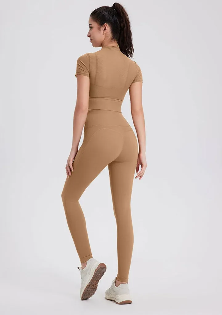 High Waisted Seamless Workout Leggings | Peach Lift Yoga Pants