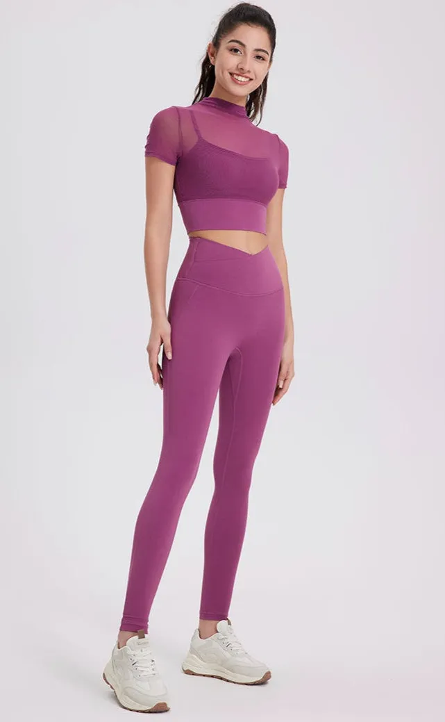 High Waisted Seamless Workout Leggings | Peach Lift Yoga Pants