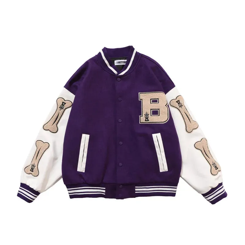 Hip Hop Streetwear Baseball Bomber college Jacket