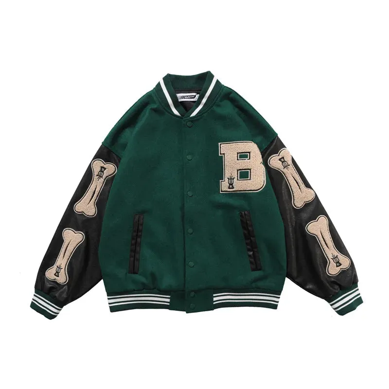 Hip Hop Streetwear Baseball Bomber college Jacket