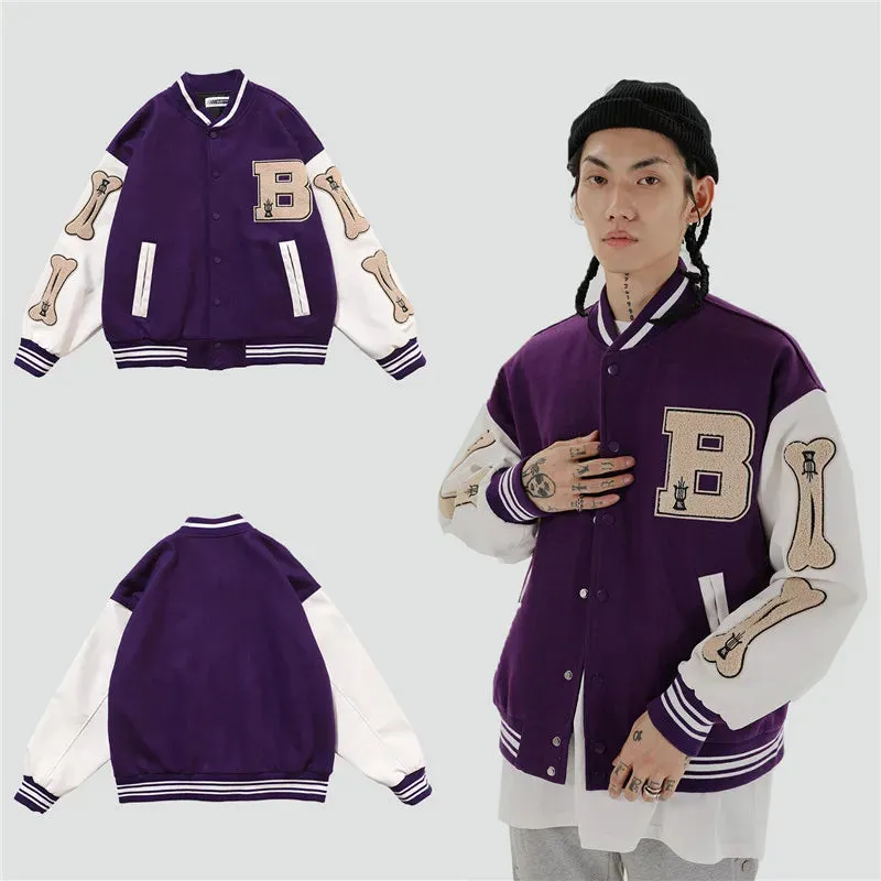 Hip Hop Streetwear Baseball Bomber college Jacket