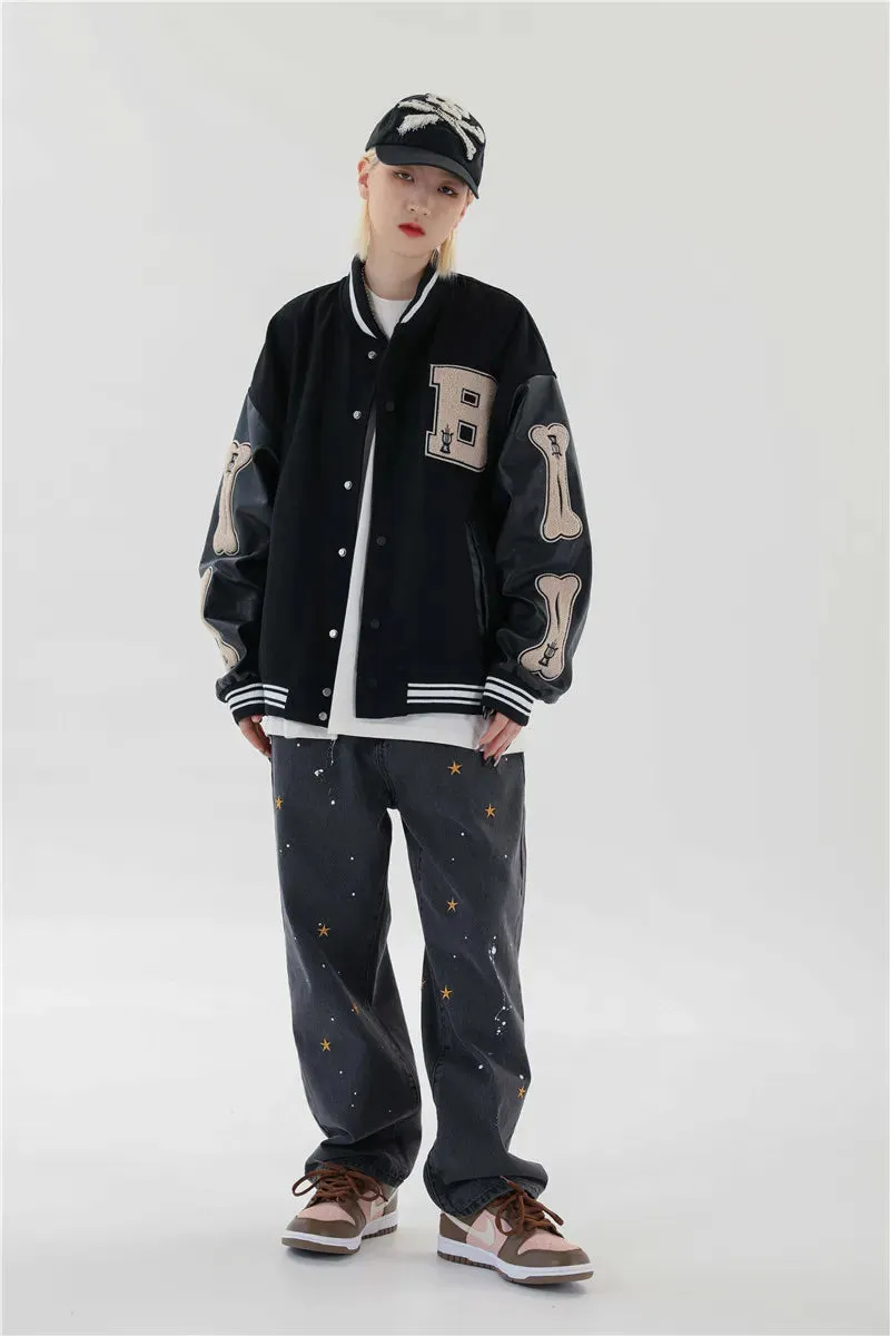 Hip Hop Streetwear Baseball Bomber college Jacket