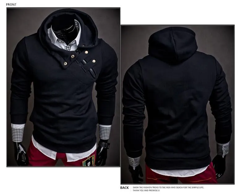 Hoodies Men Hip Hop Mens 7 Color Stitching Hedging Hoodie Sweatshirt Suit Slim Fit Men Hoody