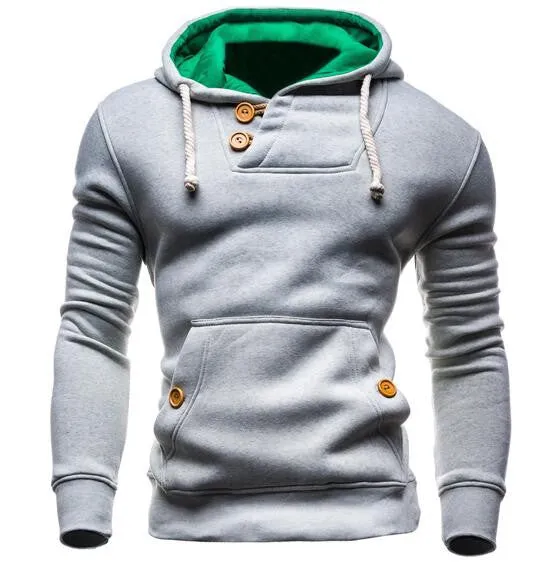 Hoodies Men Hip Hop Mens Brand Double Pocket Long Sleeve Hoodie Sweatshirt Suit Slim Fit Men Hoody