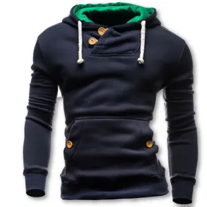 Hoodies Men Hip Hop Mens Brand Double Pocket Long Sleeve Hoodie Sweatshirt Suit Slim Fit Men Hoody