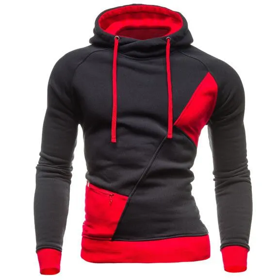 Hoodies Men Sudaderas Hombre Hip Hop Mens Brand Letter Hooded Zipper Hoodie Sweatshirt Slim Fit Men Hoody XXL WE