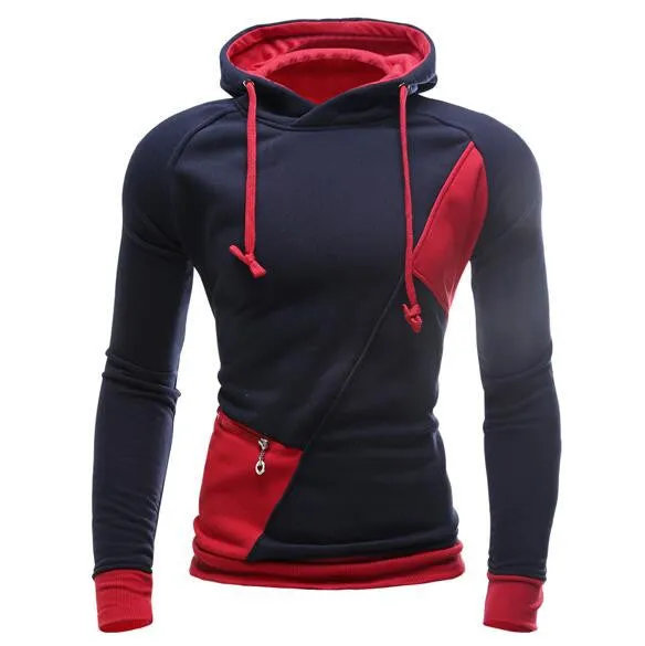 Hoodies Men Sudaderas Hombre Hip Hop Mens Brand Letter Hooded Zipper Hoodie Sweatshirt Slim Fit Men Hoody XXL WE