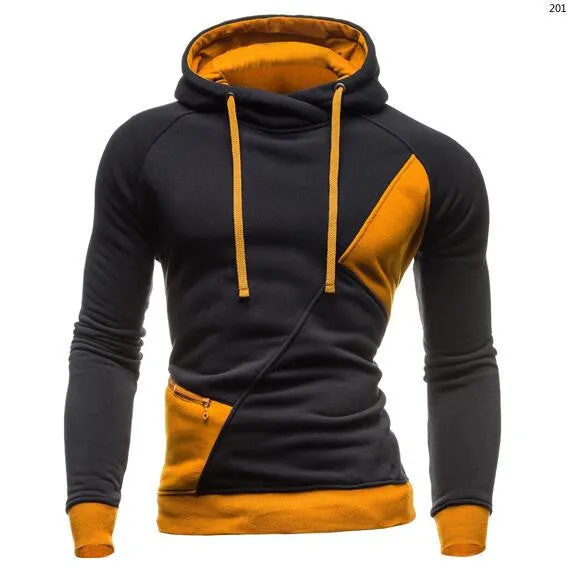 Hoodies Men Sudaderas Hombre Hip Hop Mens Brand Letter Hooded Zipper Hoodie Sweatshirt Slim Fit Men Hoody XXL WE