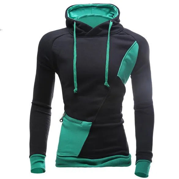 Hoodies Men Sudaderas Hombre Hip Hop Mens Brand Letter Hooded Zipper Hoodie Sweatshirt Slim Fit Men Hoody XXL WE