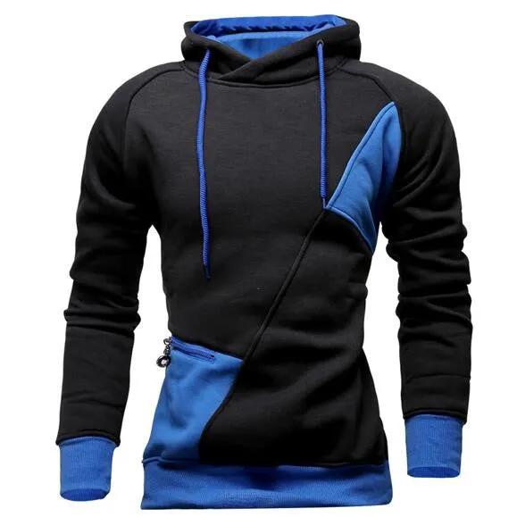 Hoodies Men Sudaderas Hombre Hip Hop Mens Brand Letter Hooded Zipper Hoodie Sweatshirt Slim Fit Men Hoody XXL WE