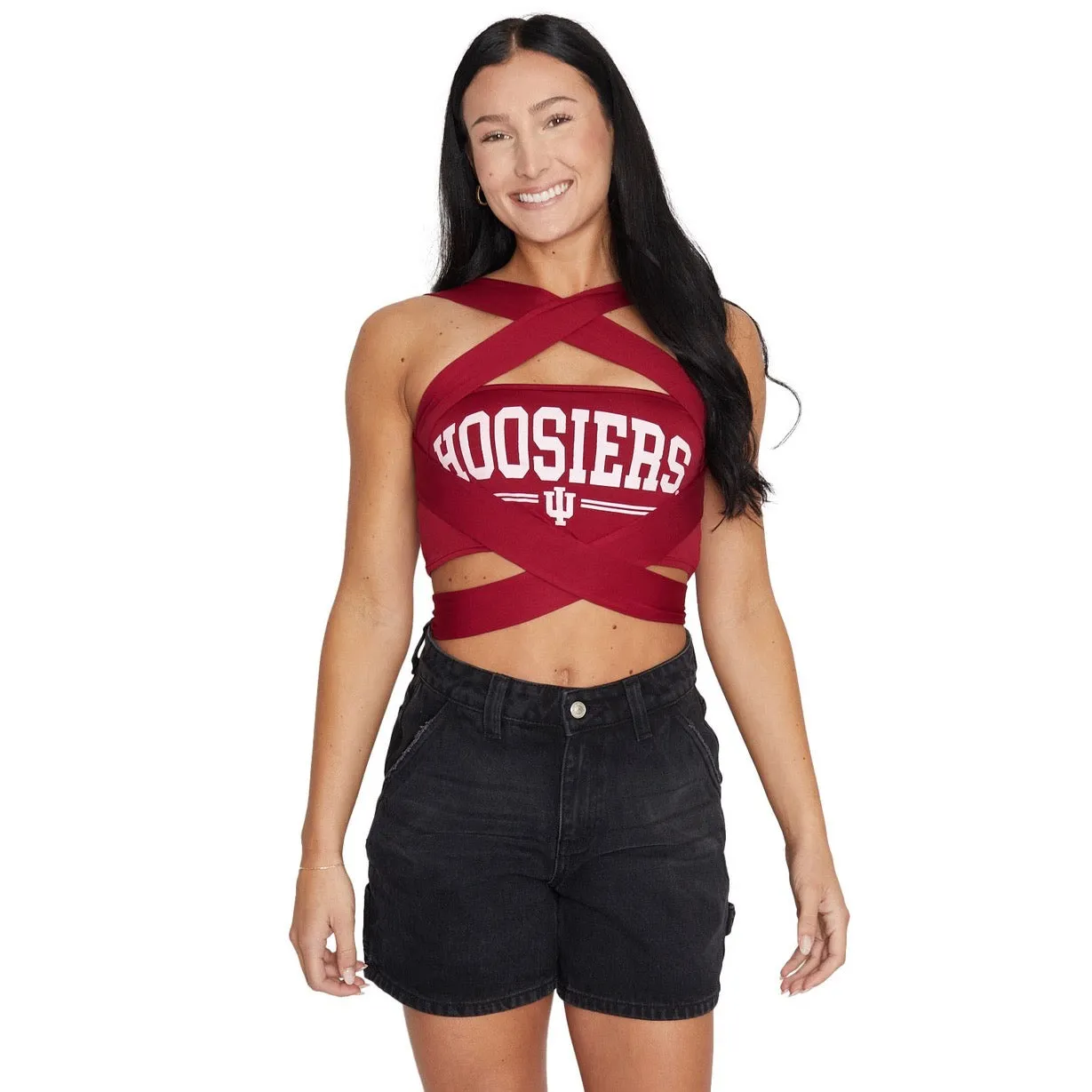 Indiana Hoosiers Crimson Multi Way Bandeau Top