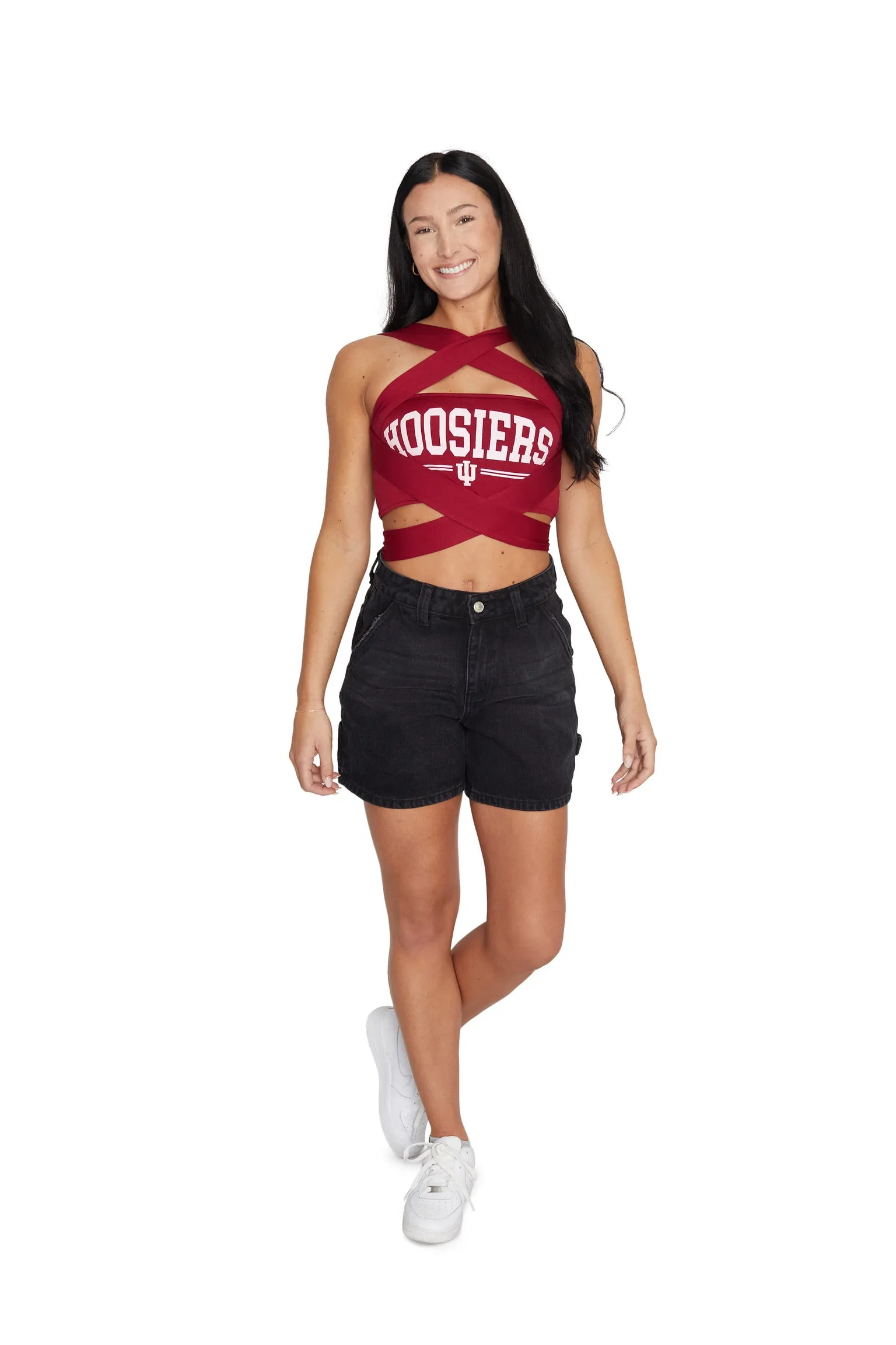 Indiana Hoosiers Crimson Multi Way Bandeau Top