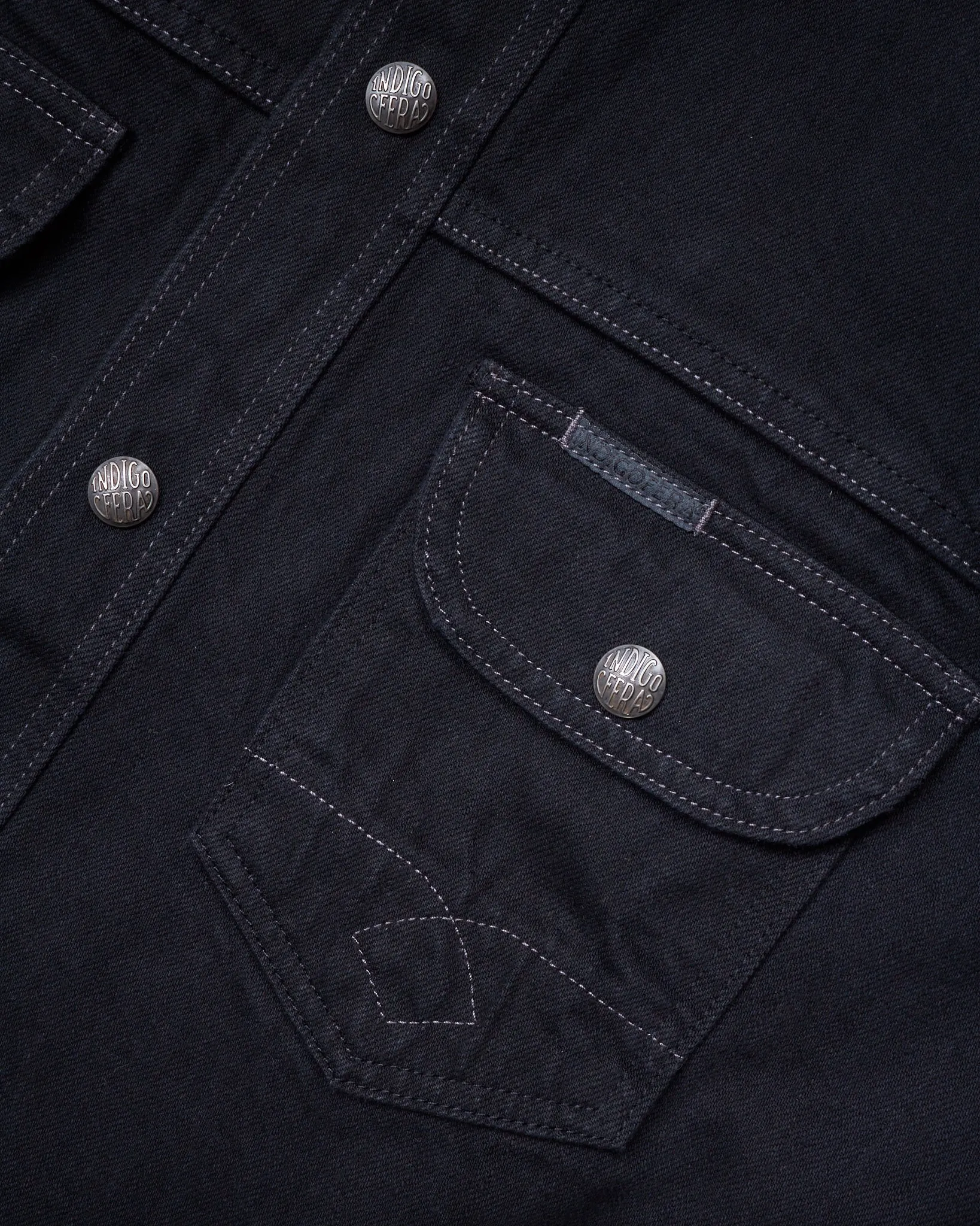 Indigofera Fargo Trucker Jacket Gunpowder Rinsed