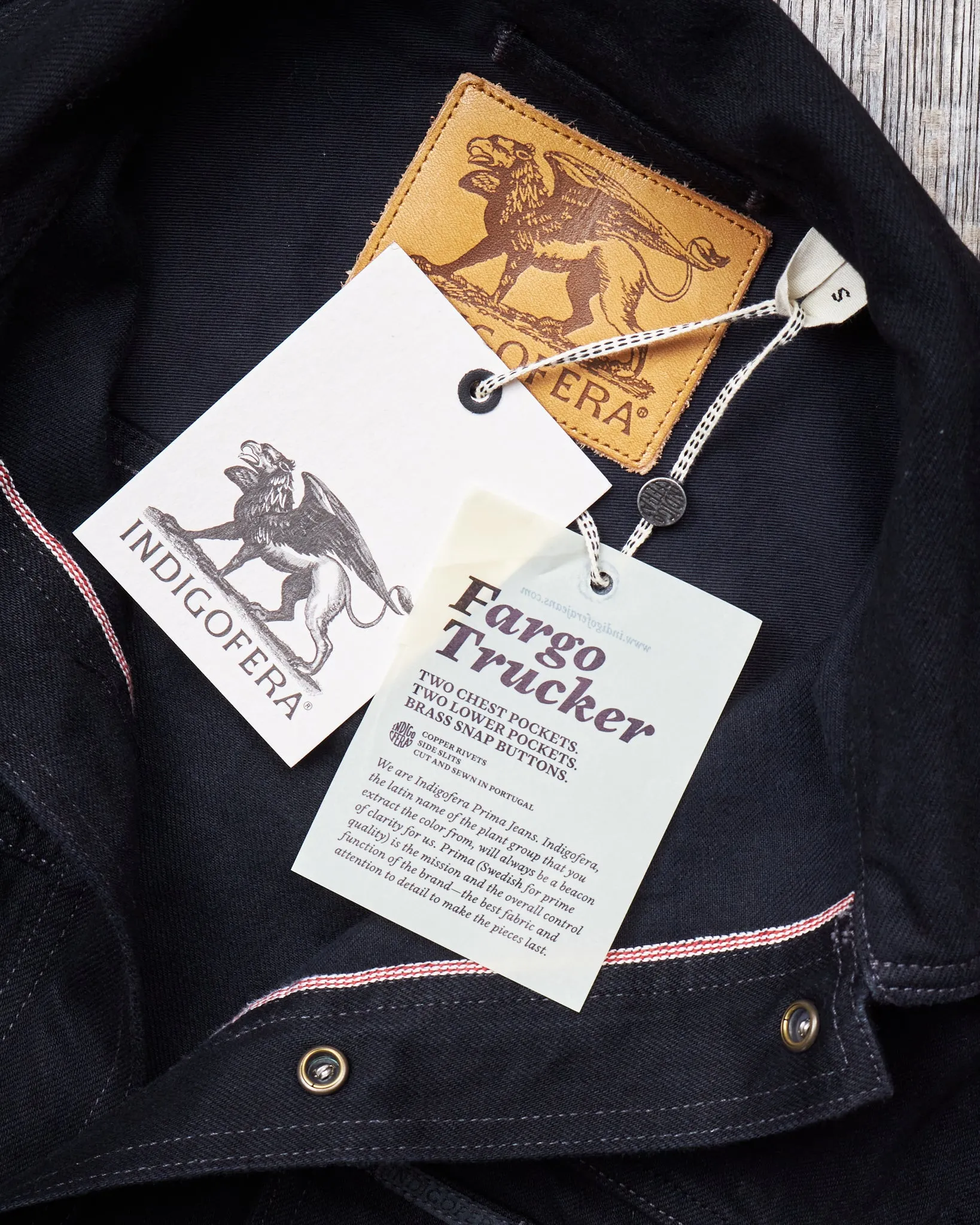 Indigofera Fargo Trucker Jacket Gunpowder Rinsed