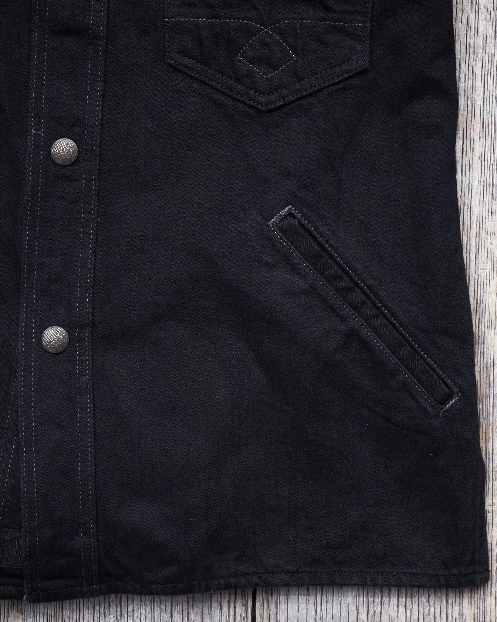 Indigofera Fargo Trucker Jacket Gunpowder Rinsed