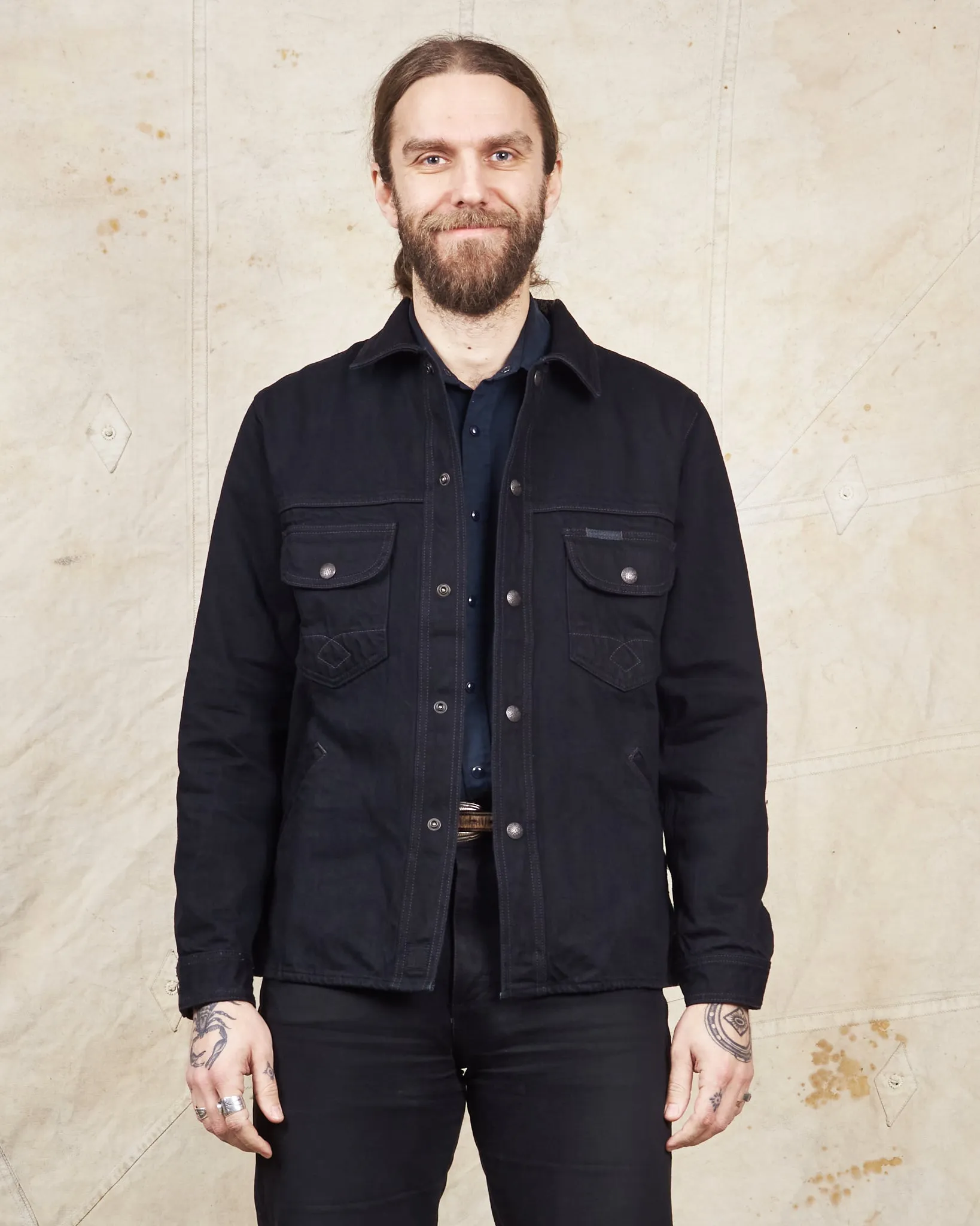 Indigofera Fargo Trucker Jacket Gunpowder Rinsed