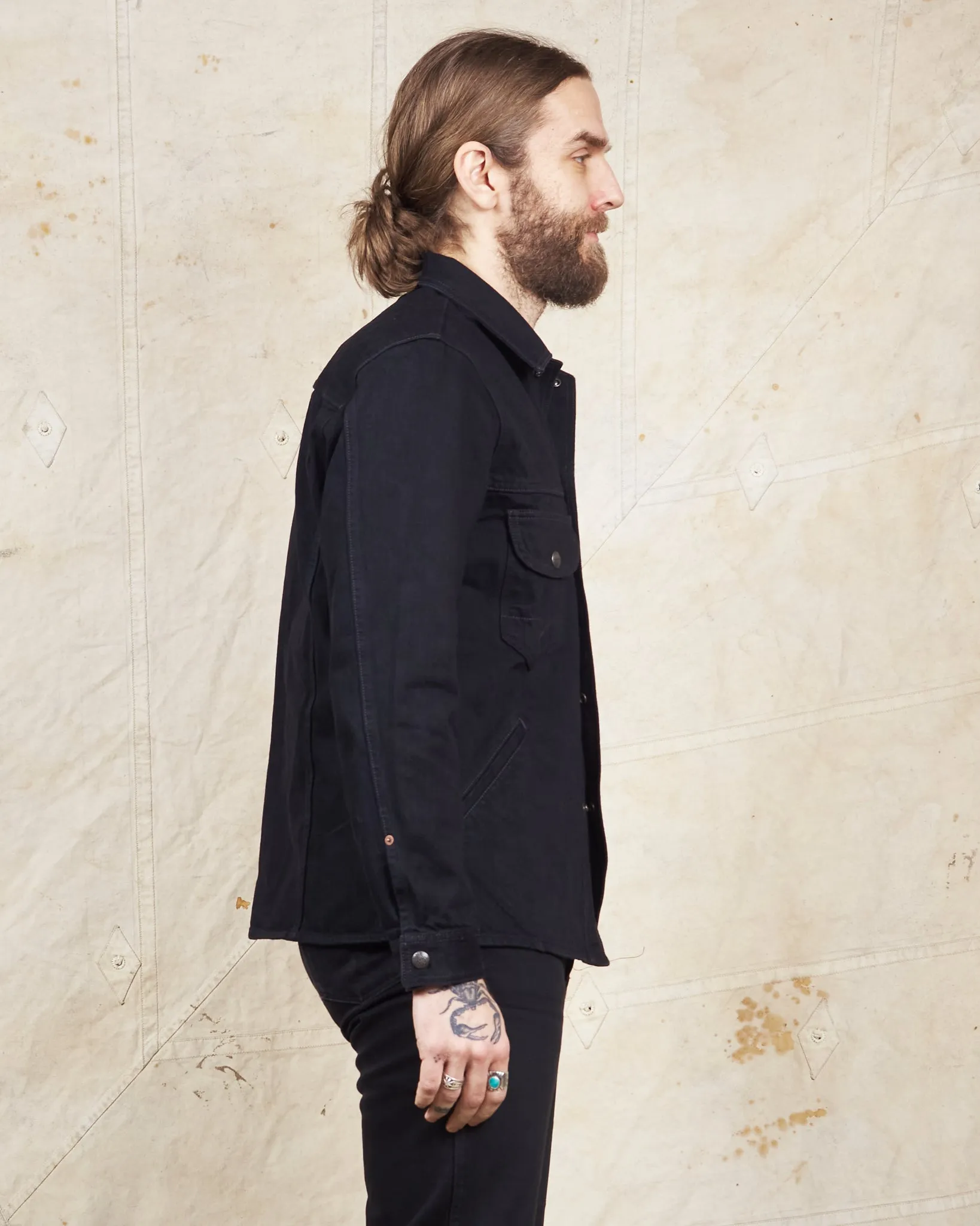 Indigofera Fargo Trucker Jacket Gunpowder Rinsed
